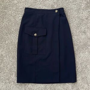 Banana Republic Button Navy Pocket Midi Skirt - Size XS